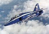 A Blue Hawk T1 is put through its paces by Flt. Lt. Dave Stobie 1994