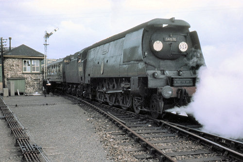 34076 leaving Padstow Station in 1964